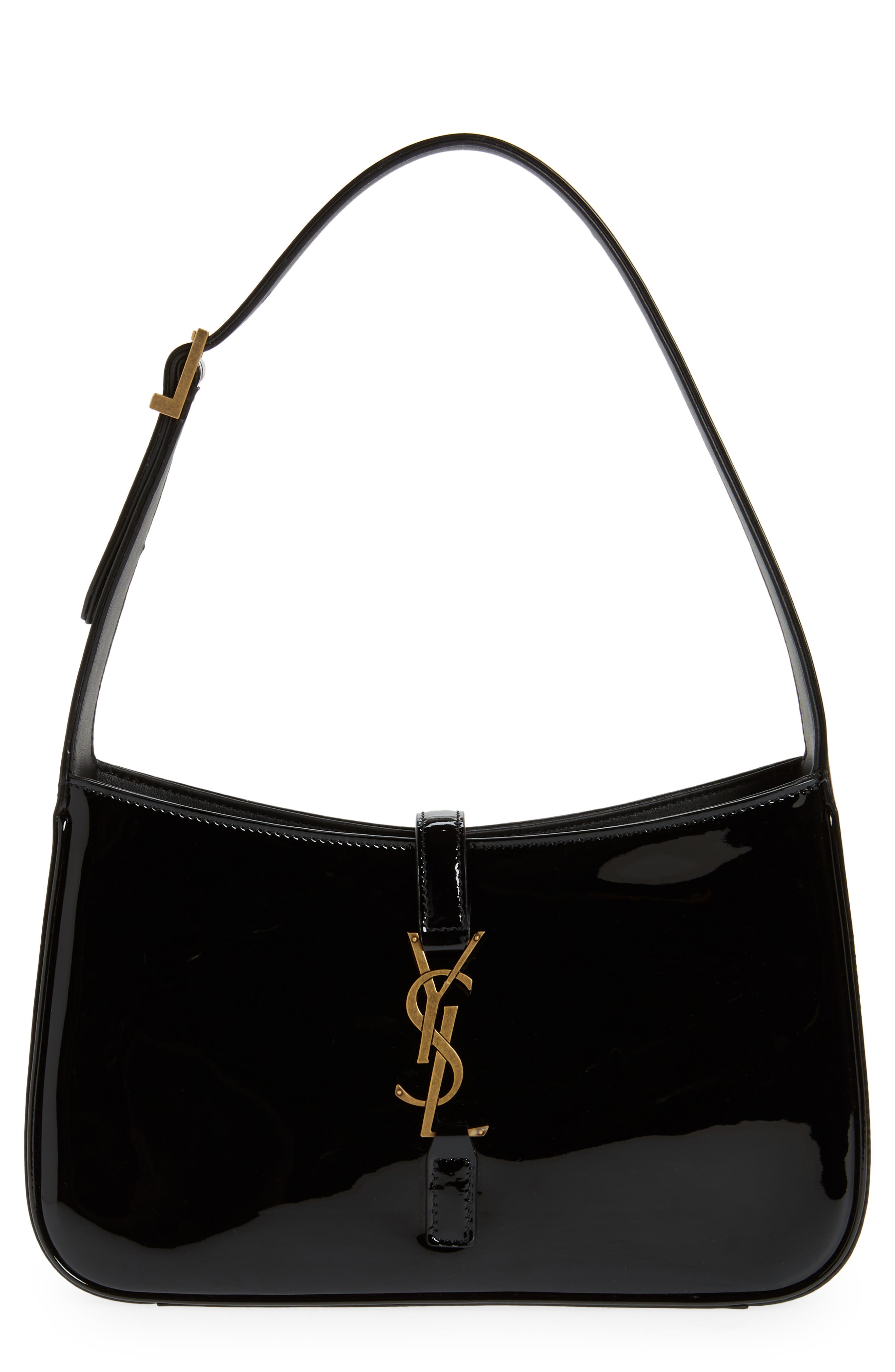 Saint Laurent Le 5 à 7 Patent Leather Hobo, Main, color, 