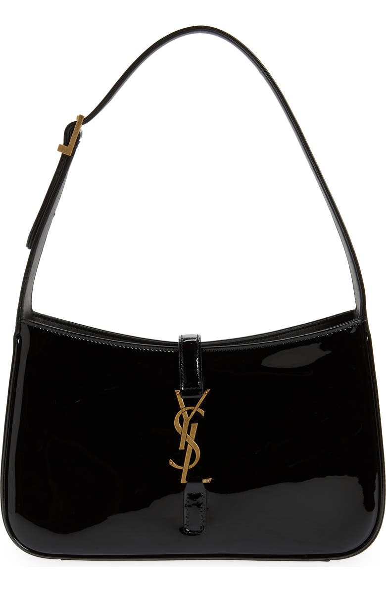 Saint Laurent Le 5 à 7 Patent Leather Hobo, Main, color,