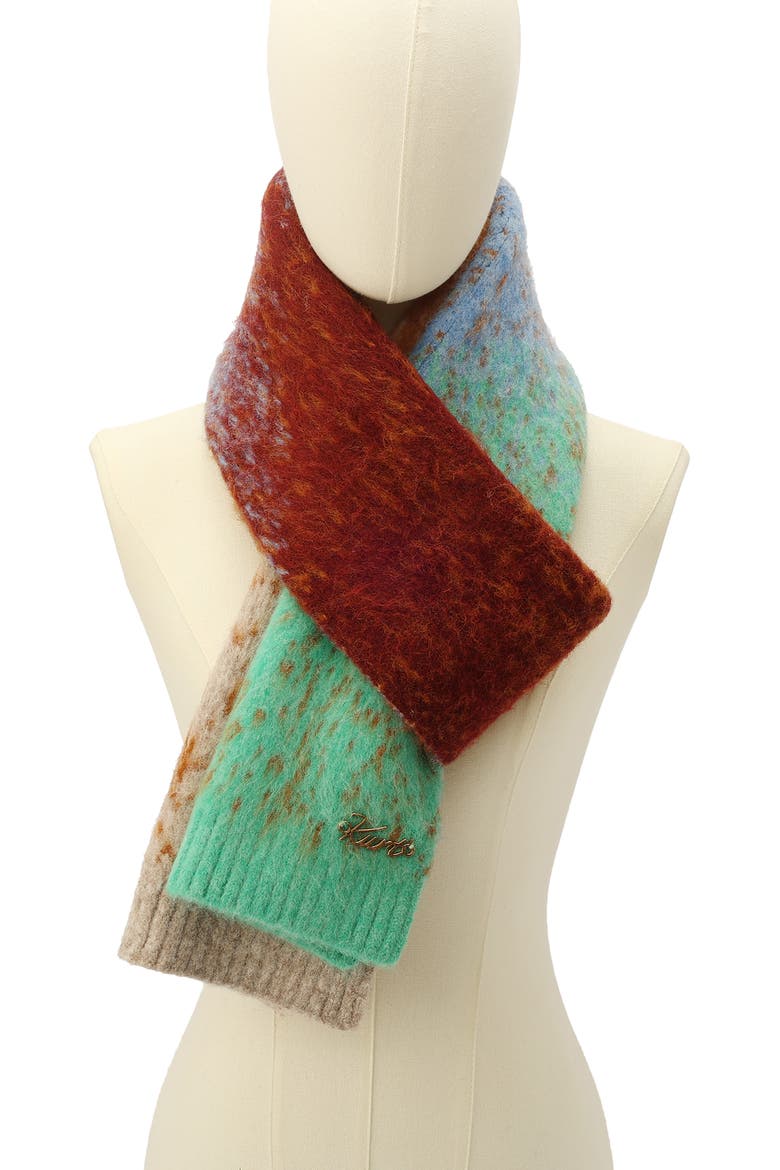 Pixel Gradient Scarf, Alternate, color, TIBETAN RED GRADIENT