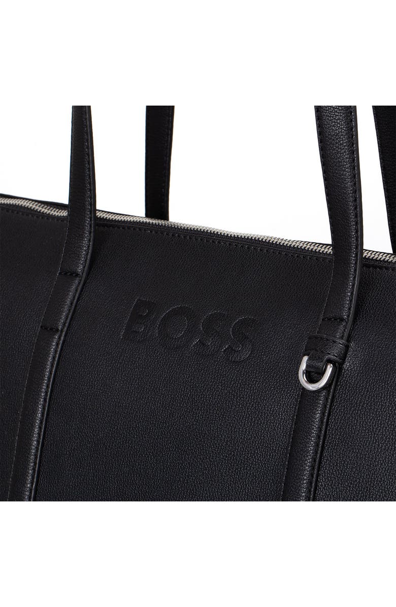 BOSS Addison Faux Leather Tote, Alternate, color, Black