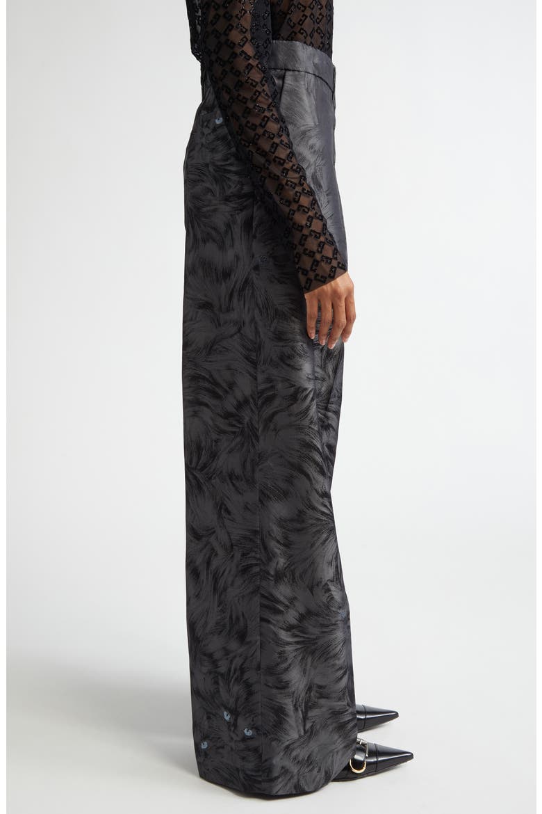 Cat Metallic Jacquard Oversize Tailored Pants, Alternate, color, CHARCOAL