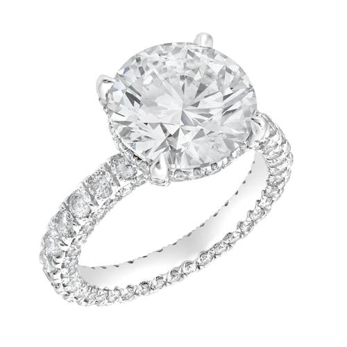 Luvmyjewelry Laryssa 14k Gold Round Lab Grown Diamond Hidden Halo Engagement Ring In Metallic