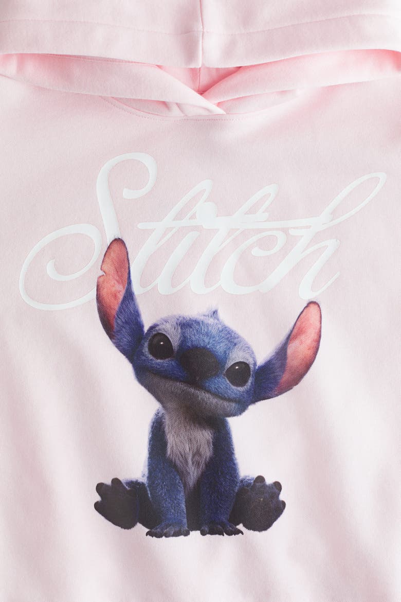Motif-detail Hoodie, Alternate, color, Pink/Lilo & Stitch