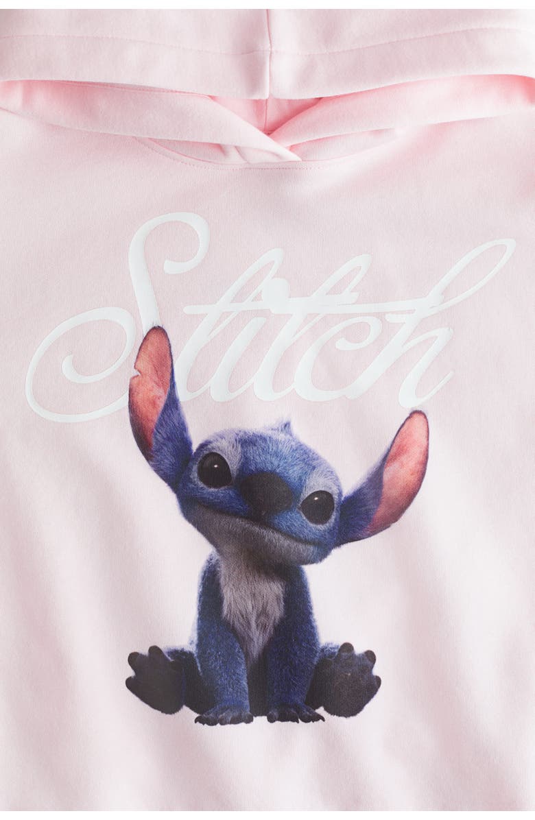 H&M Motif-detail Hoodie, Alternate, color, Pink/Lilo & Stitch