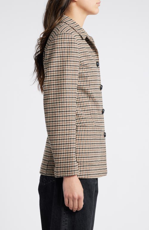 Rag & Bone Drew Houndstooth Blazer In Tan Multi