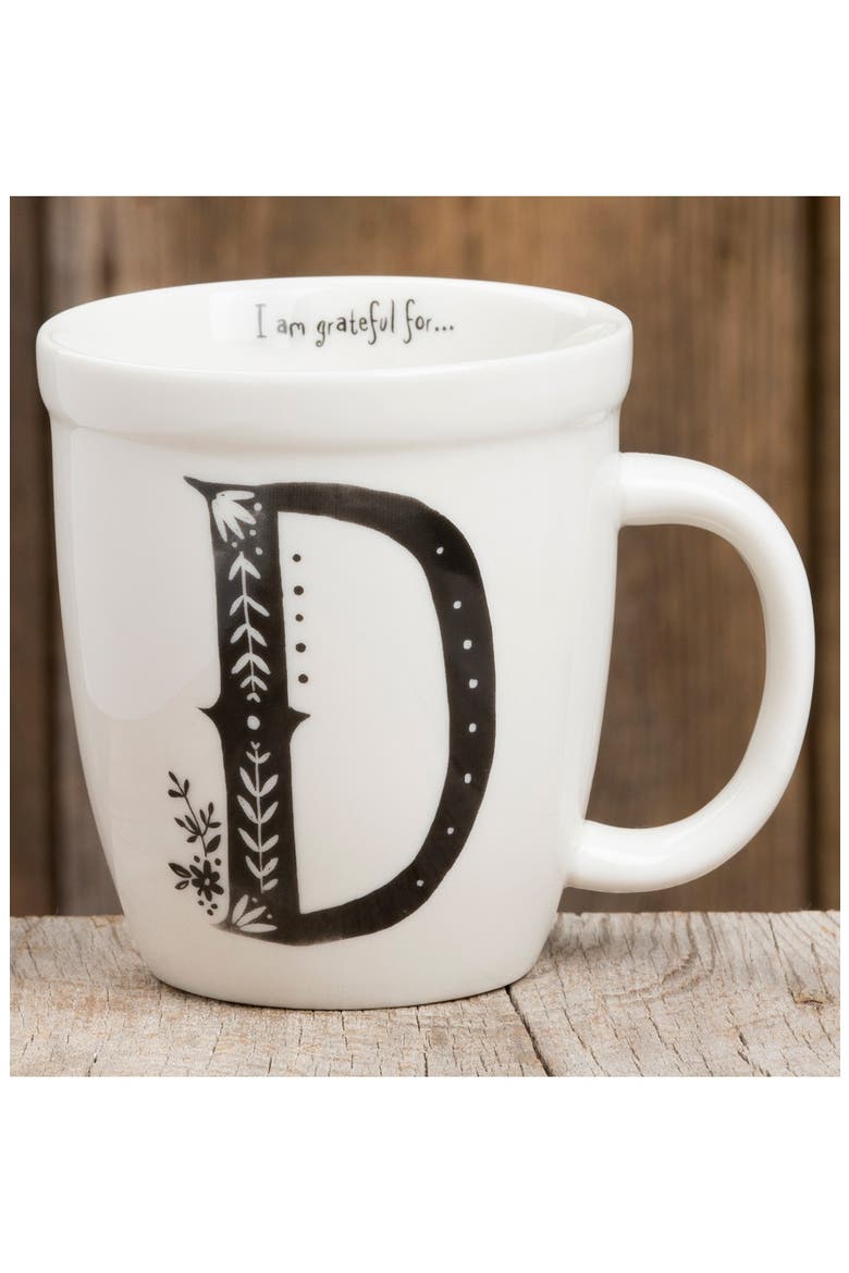'I Am Grateful For' Monogram Coffee Mug, Alternate, color, WHITE - D