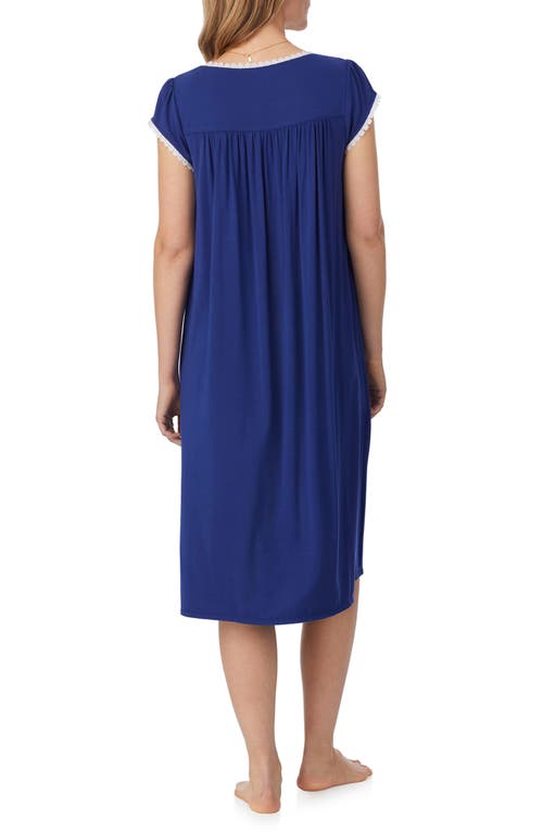 Shop Eileen West Floral Cap Sleeve Waltz Nightgown In Navy