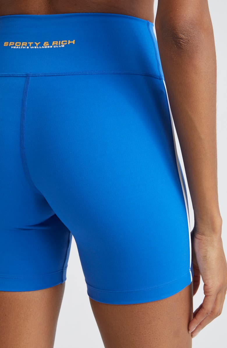 Sporty & Rich Bold Health Bike Shorts, Alternate, color, Paris Blue