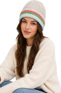 SAACHI Striped Cuffed Knit Beanie