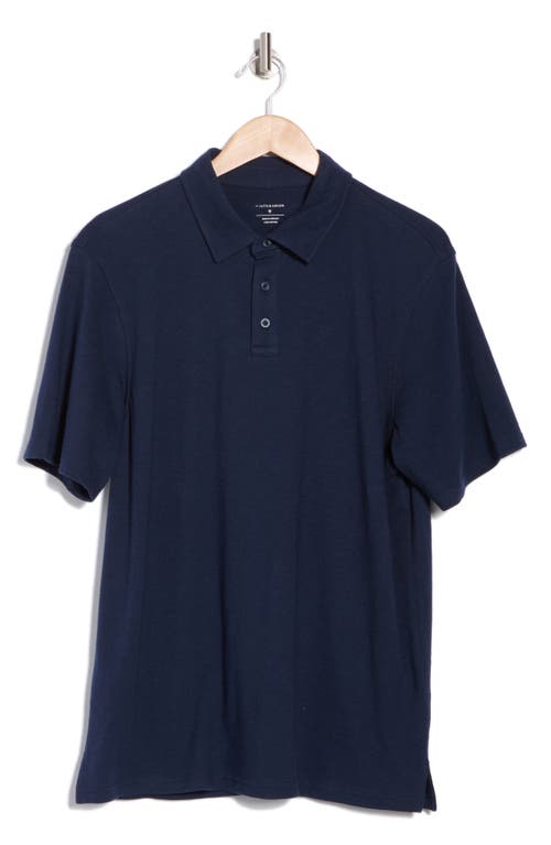14th & Union Slub Cotton Polo In Navy Blazer