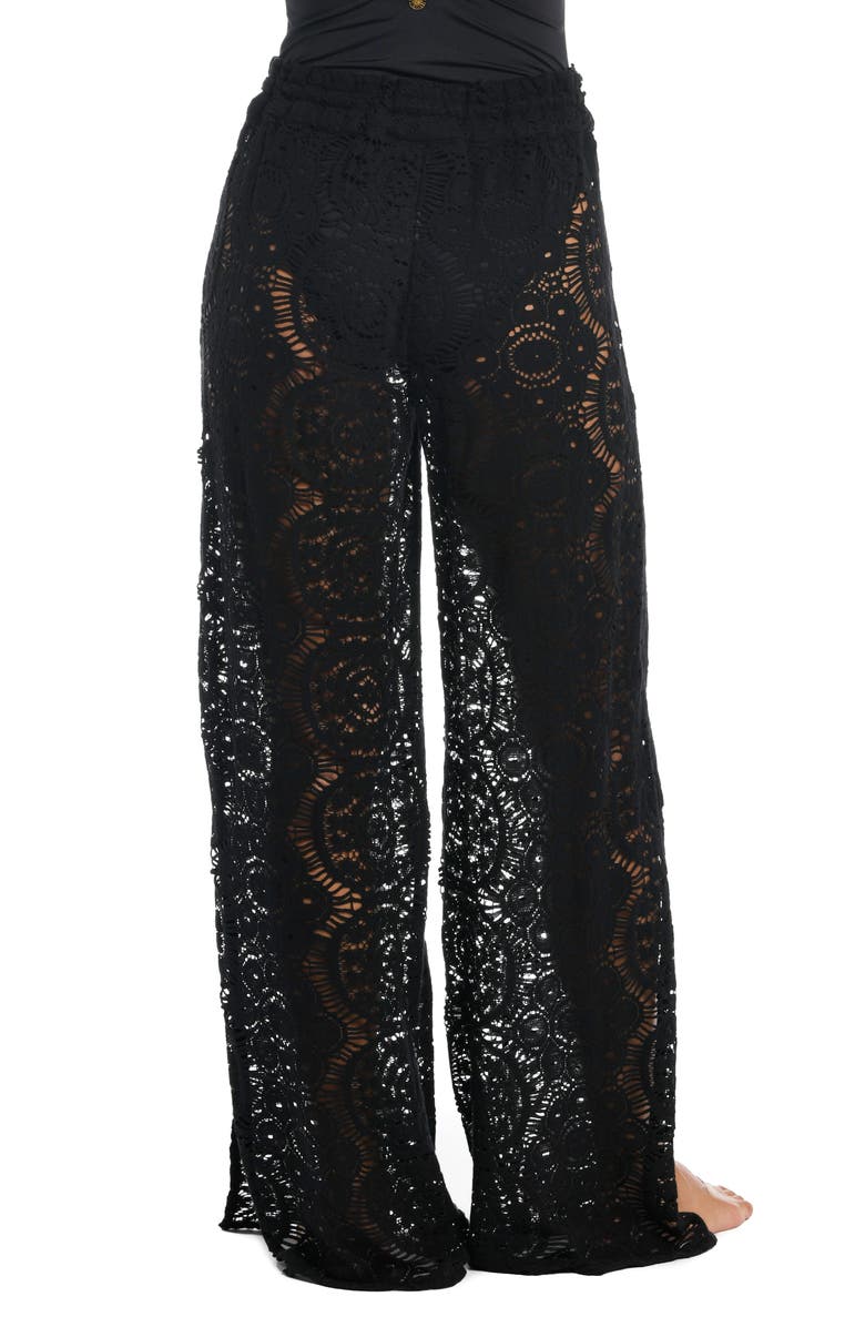 Sunshine 79 Open Stitch Cover-Up Beach Pants, Alternate, color, Black