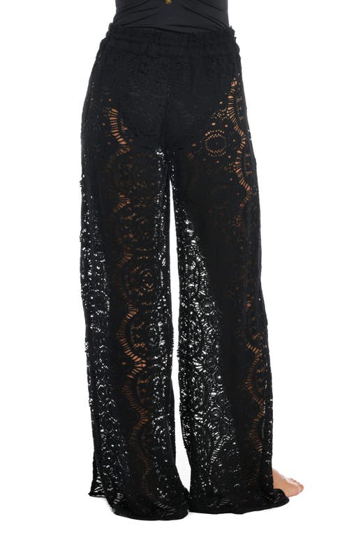 Sunshine 79 Open Stitch Cover-up Beach Pants In Black