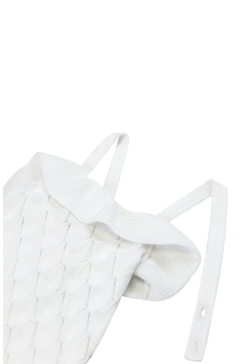 Baby Ruffle Sweater Romper, Infant, Alternate, color, White Diamond Pointelle