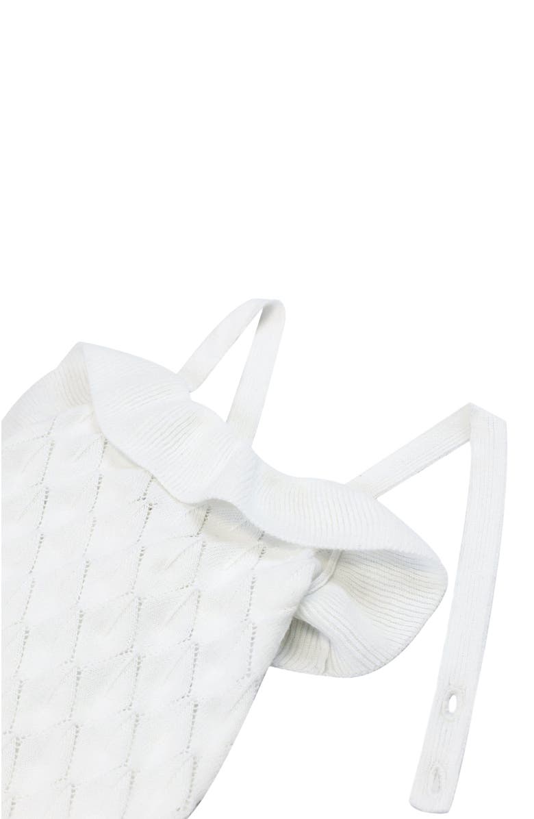 Hope & Henry Baby Ruffle Sweater Romper, Infant, Alternate, color, White Diamond Pointelle