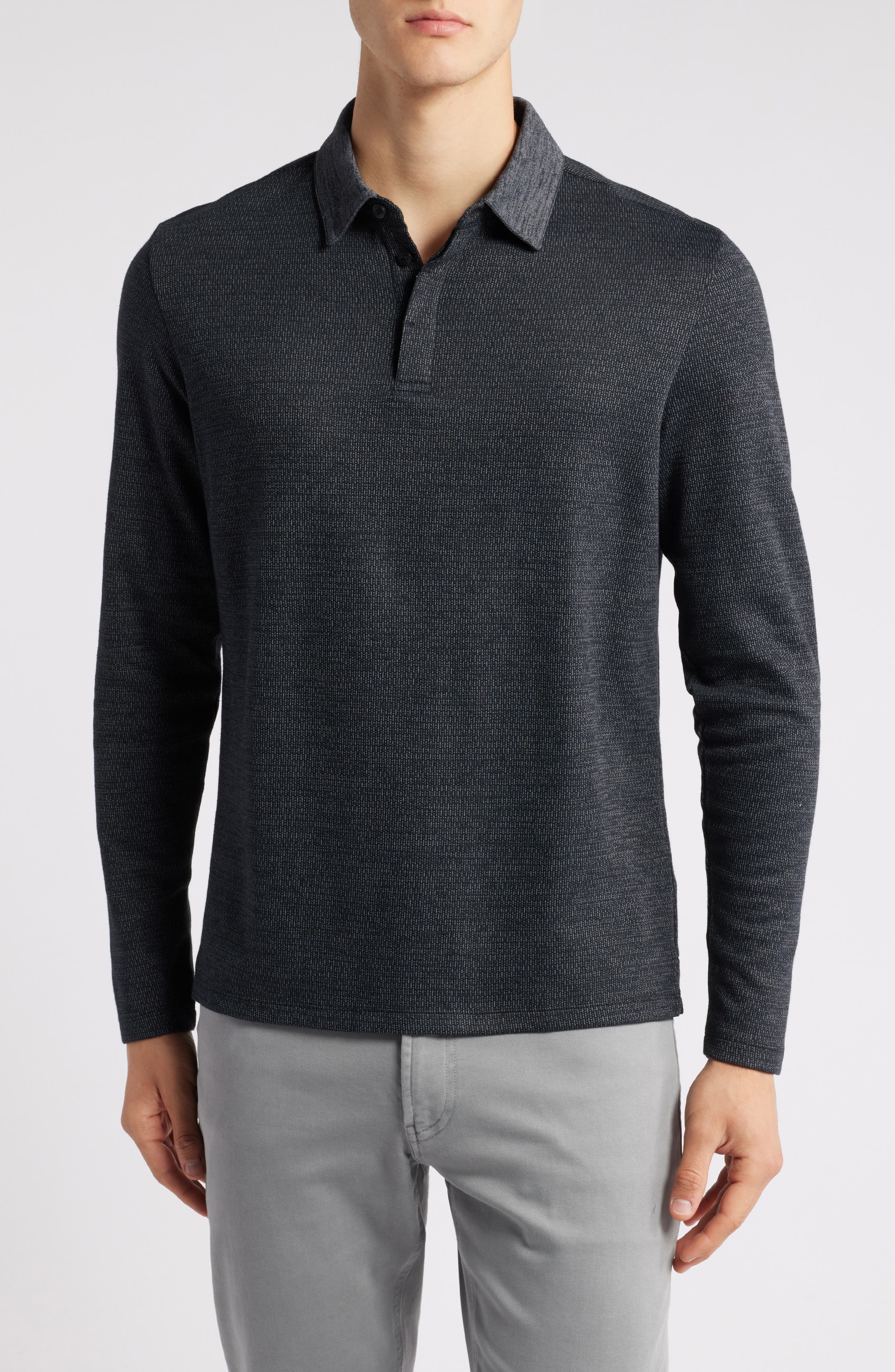 Gosford Long Sleeve Cotton Blend Polo