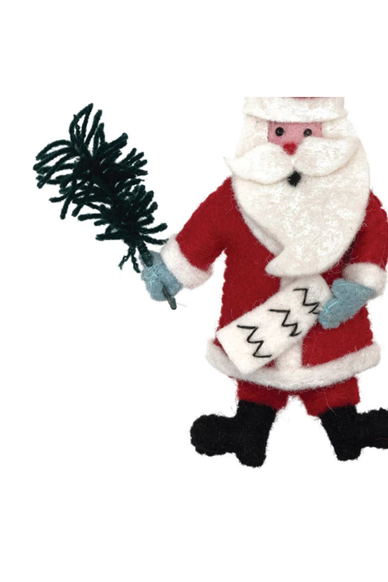 Wool Felt Santa Ornament, Multicolor, Alternate, color, Red