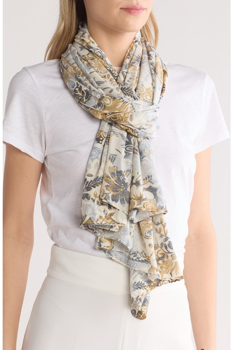Garden Print Pareo, Main, color, BEIGE