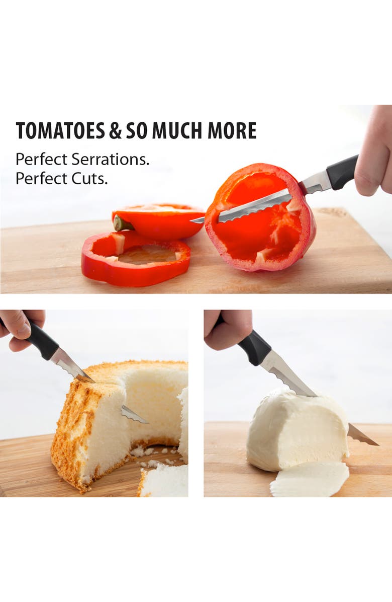 Rada Cutlery 5-Inch Tomato Slicer Serrated Stainless Blade Anthem Wave Handle, Alternate, color, Black