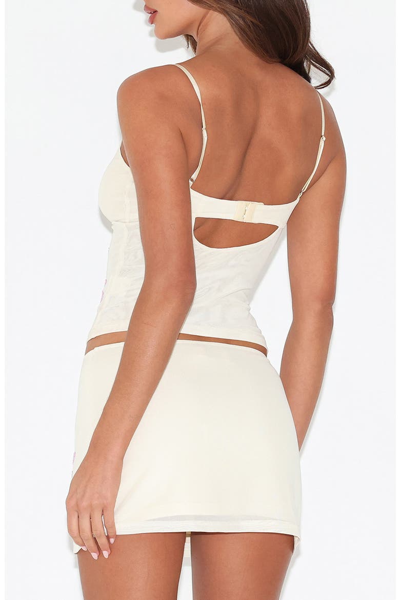 Octavia Floral Embellished Mesh Camisole, Alternate, color, CREAM