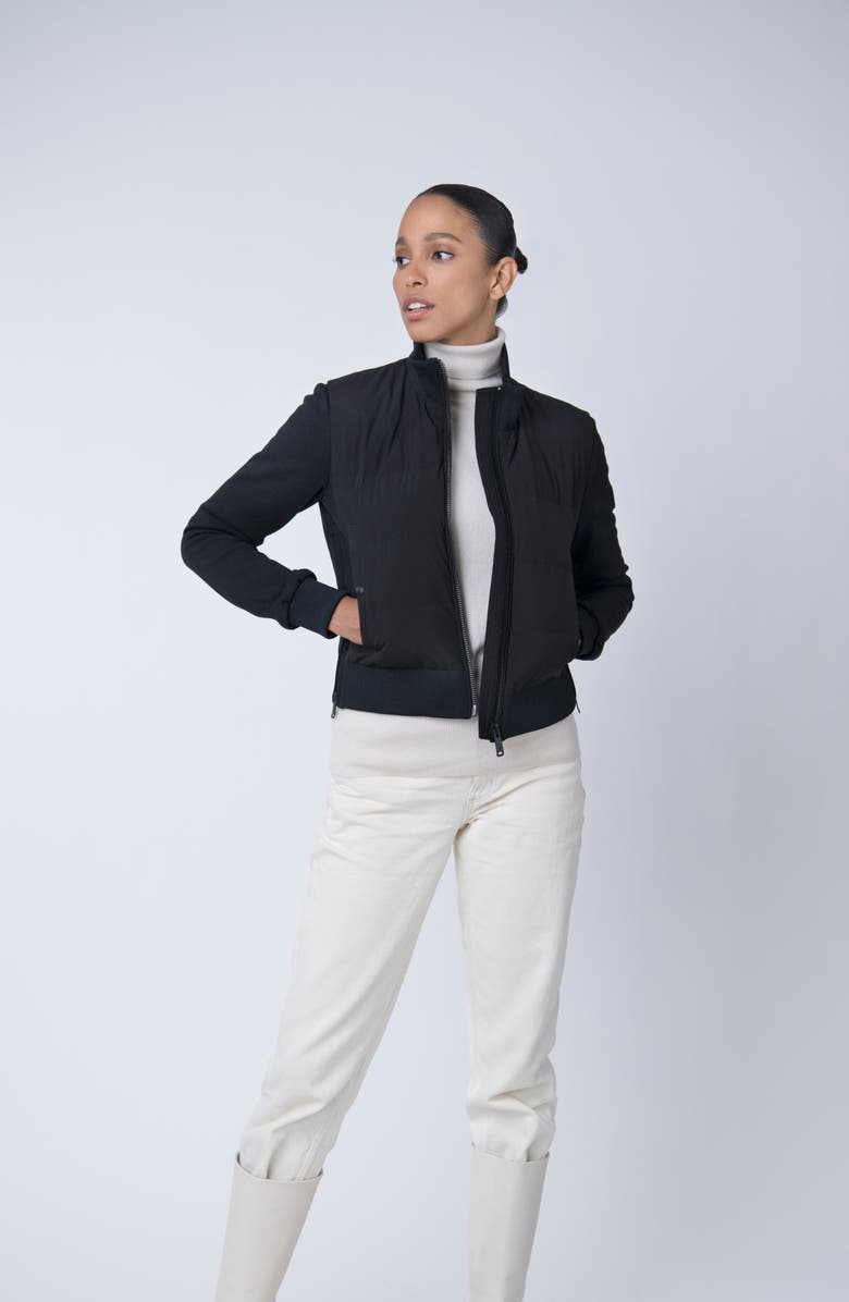 The Recycled Planet Company Nina Hybrid Water Resistant Down Recycled Down Puffer Jacket, Alternate, color, Black