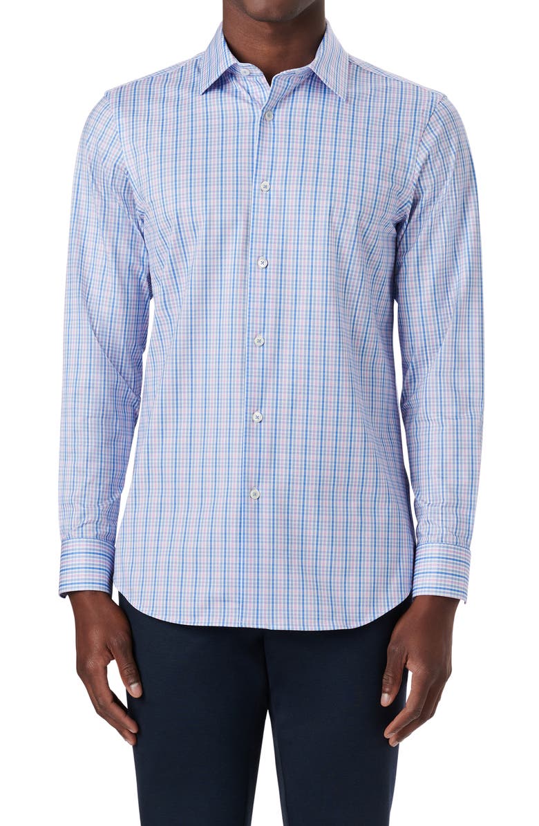 Bugatchi OoohCotton<sup>®</sup> Check Button-Up Shirt, Main, color, 