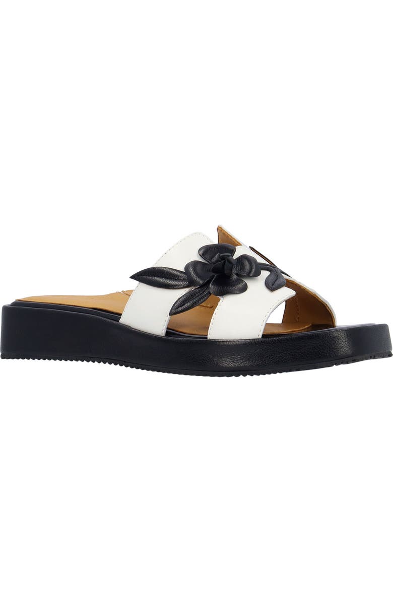 L'Amour des Pieds Aldara Slide Sandal, Main, color, White/ Black