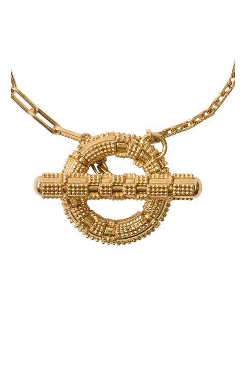 Burberry Check Granulation T-bar Bracelet In Gold