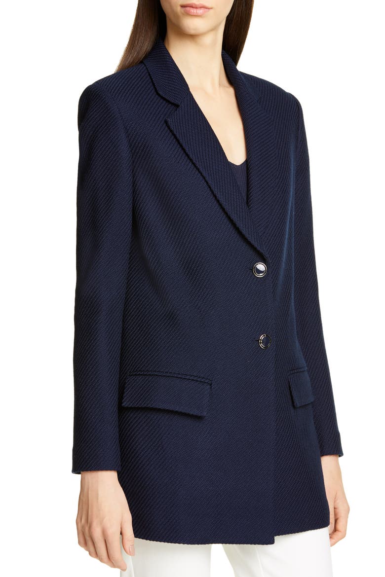 Sarga Knit Twill Jacket, Alternate, color, NAVY