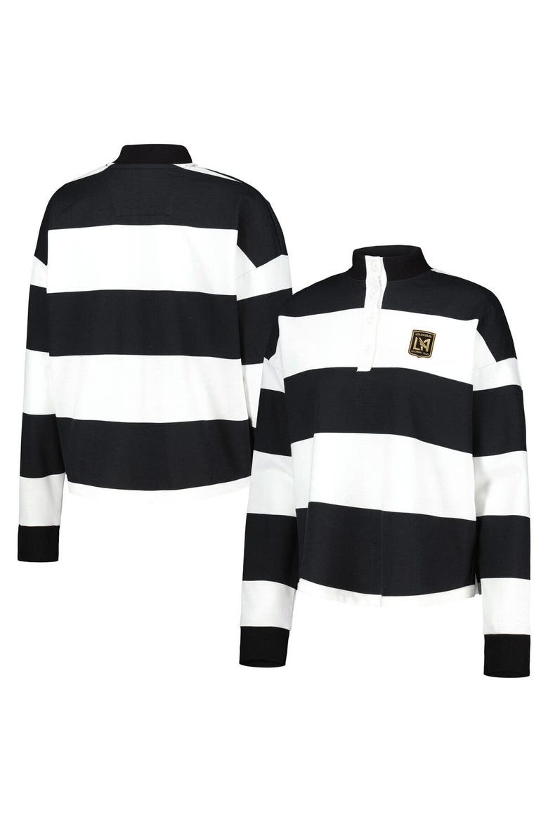 Women's Antigua  White LAFC Radical Rugby Stripe Long Sleeve T-Shirt, Main, color, White
