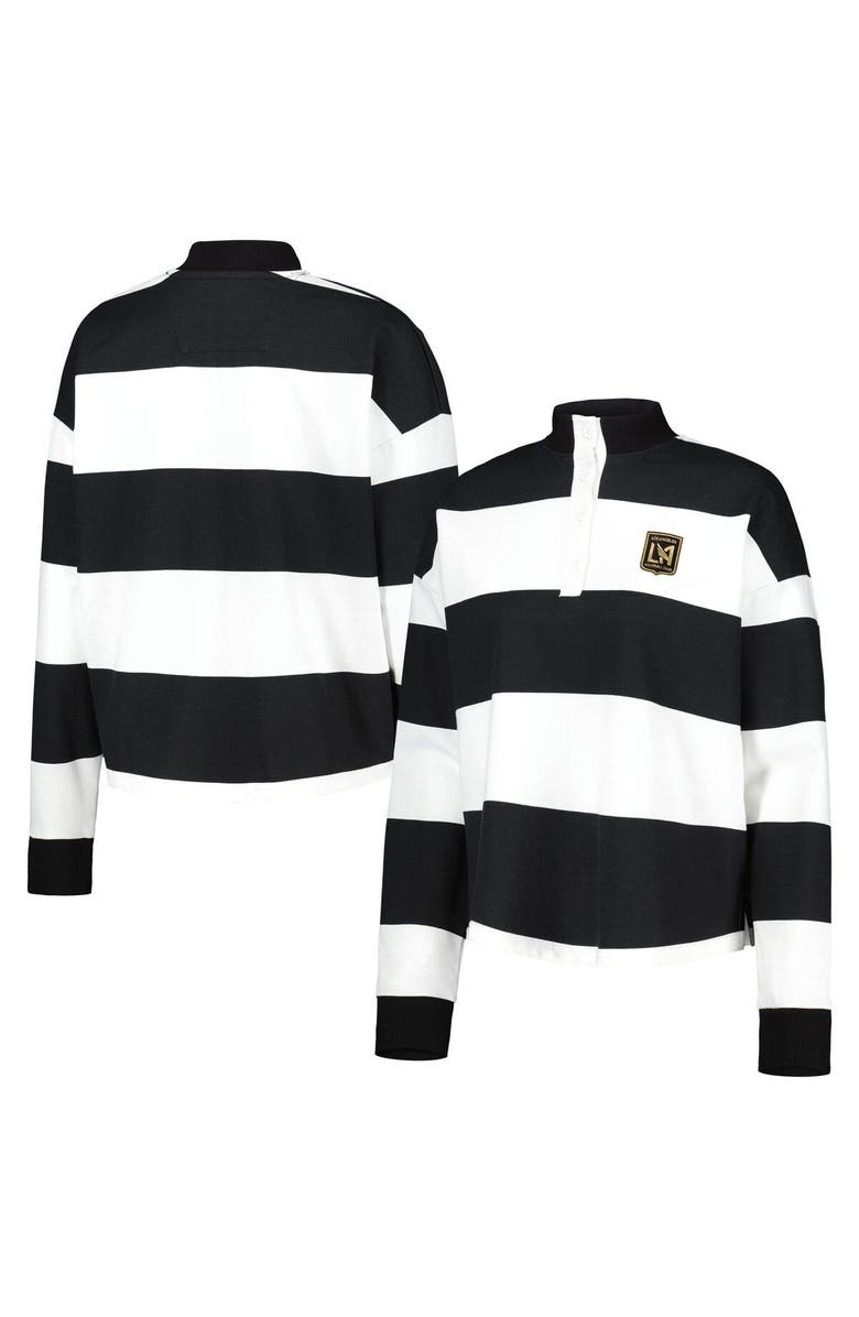 ANTIGUA Women's Antigua  White LAFC Radical Rugby Stripe Long Sleeve T-Shirt, Main, color, 