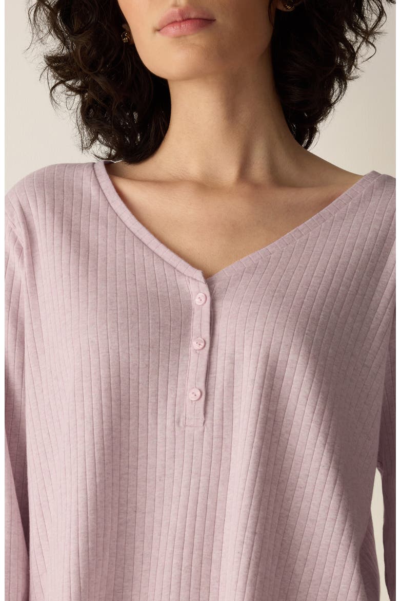 V-Neck Organic Cotton Henley, Alternate, color, PEARLESCENT