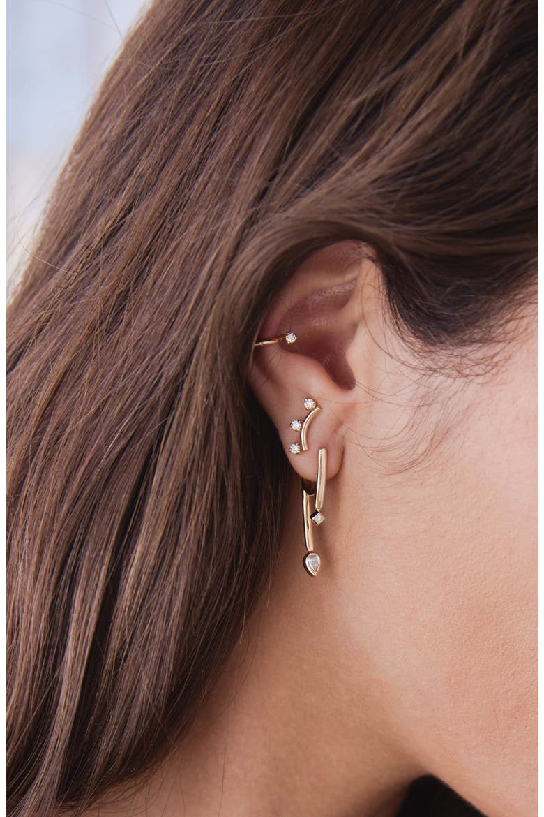 Prong Diamond Ear Cuff, Alternate, color, 14K YELLOW GOLD