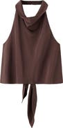 MANGO Drape Halter Crop Top
