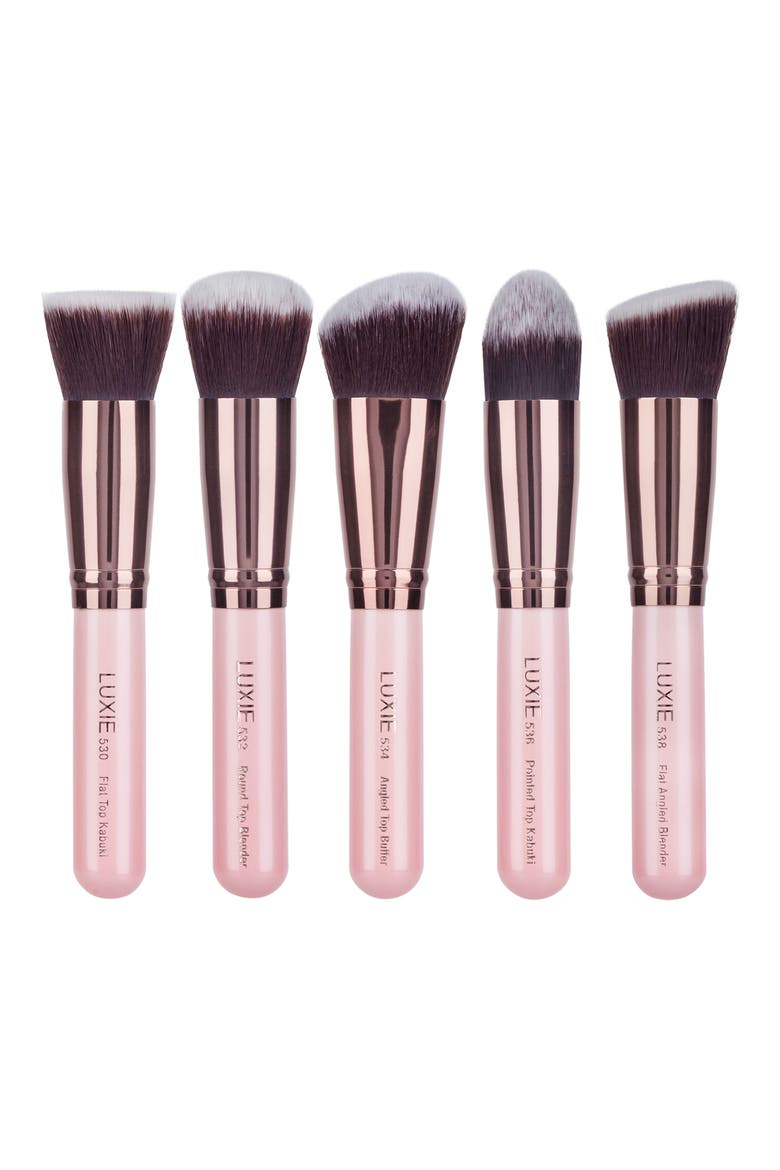 Rose Gold 5-Piece Kabuki Brush Set, Main, color, NO COLOR