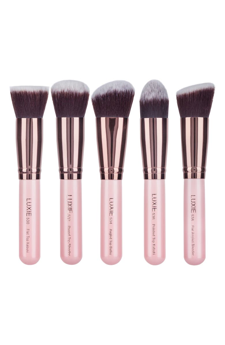 Luxie Rose Gold 5-Piece Kabuki Brush Set, Main, color,