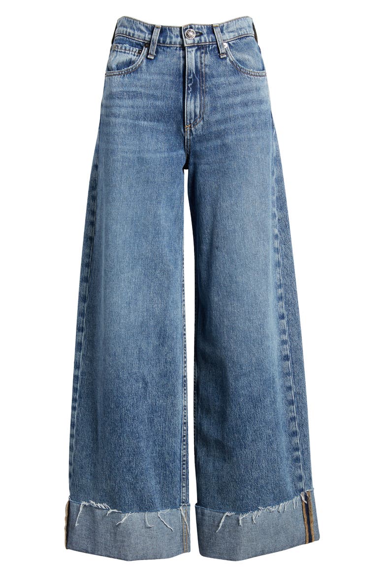 Sofie Cuffed High Waist Wide Leg Jeans, Alternate, color, PEBBLES