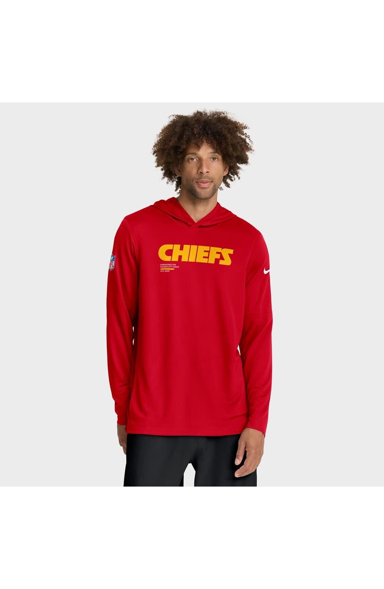 Nike Men's Nike Red Kansas City Chiefs Sideline Pure Fury Performance Long Sleeve Hoodie T-Shirt, Main, color, Red