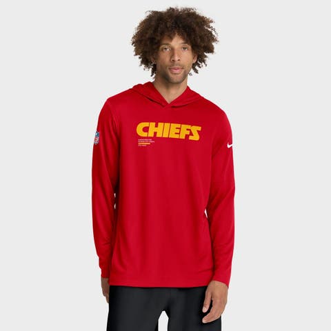 Men's Nike Red Kansas City Chiefs Sideline Pure Fury Performance Long Sleeve Hoodie T-Shirt