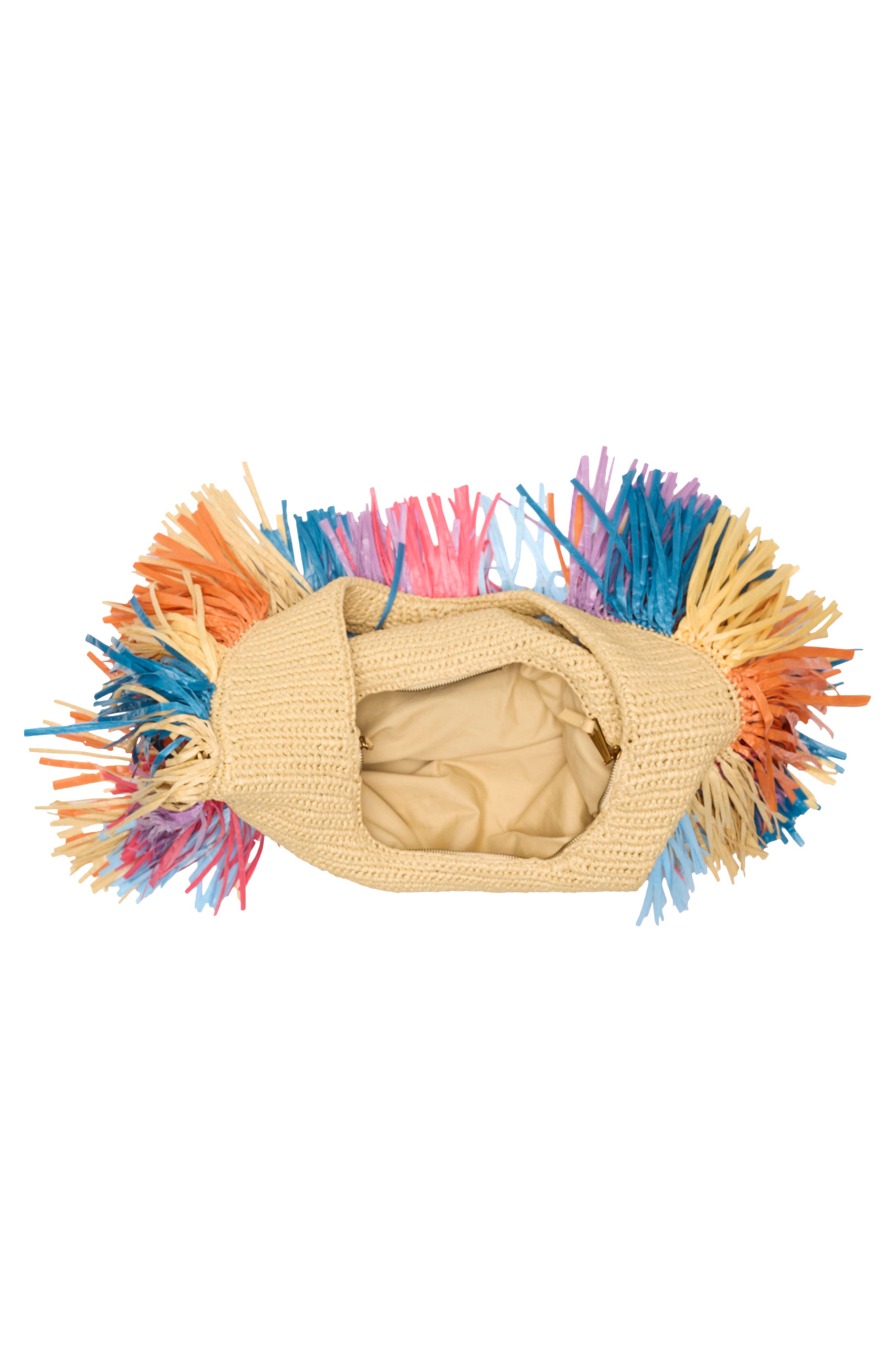 Kurt Geiger London Large Kurt Fringe Hobo Bag, Alternate, color, Open Beige