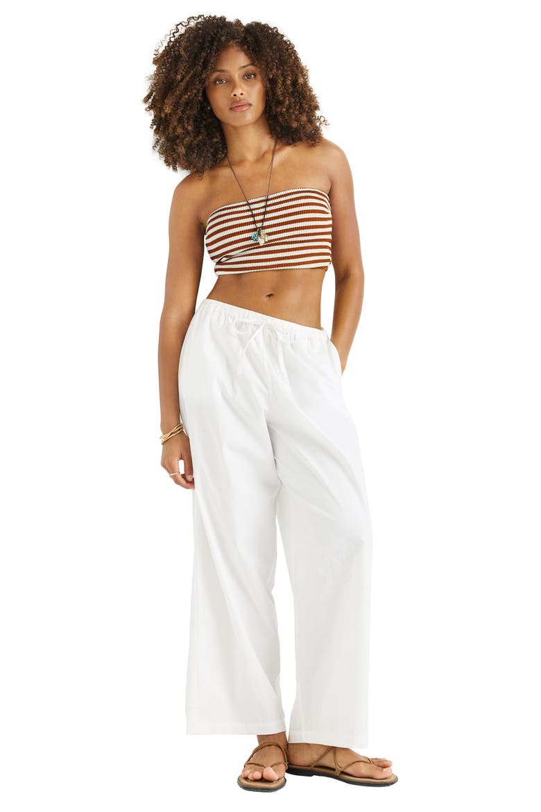 Nala Bandeau Bikini Top, Alternate, color, RED OCHRE STRIPE