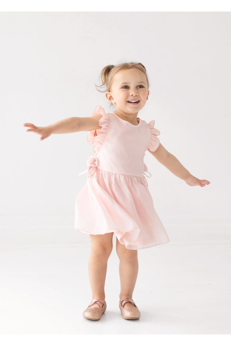 Sweet Peony Sleveless Flutter Sleeve Dress, Alternate, color, Pink