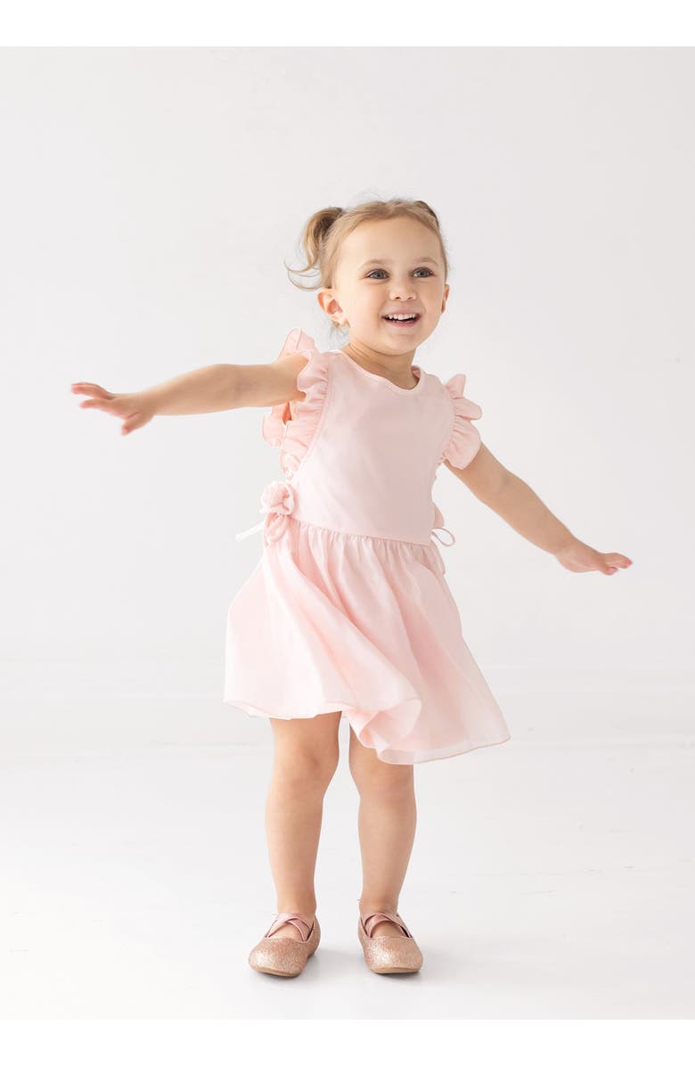 Isobella & Chloe Sweet Peony Sleveless Flutter Sleeve Dress, Alternate, color, Pink