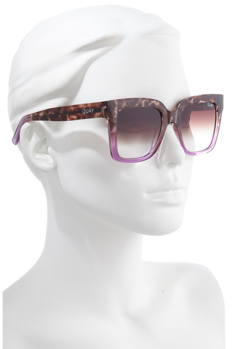 Icy 52mm Gradient Square Sunglasses, Alternate, color, TORTOISE PURPLE/ BROWN FADE