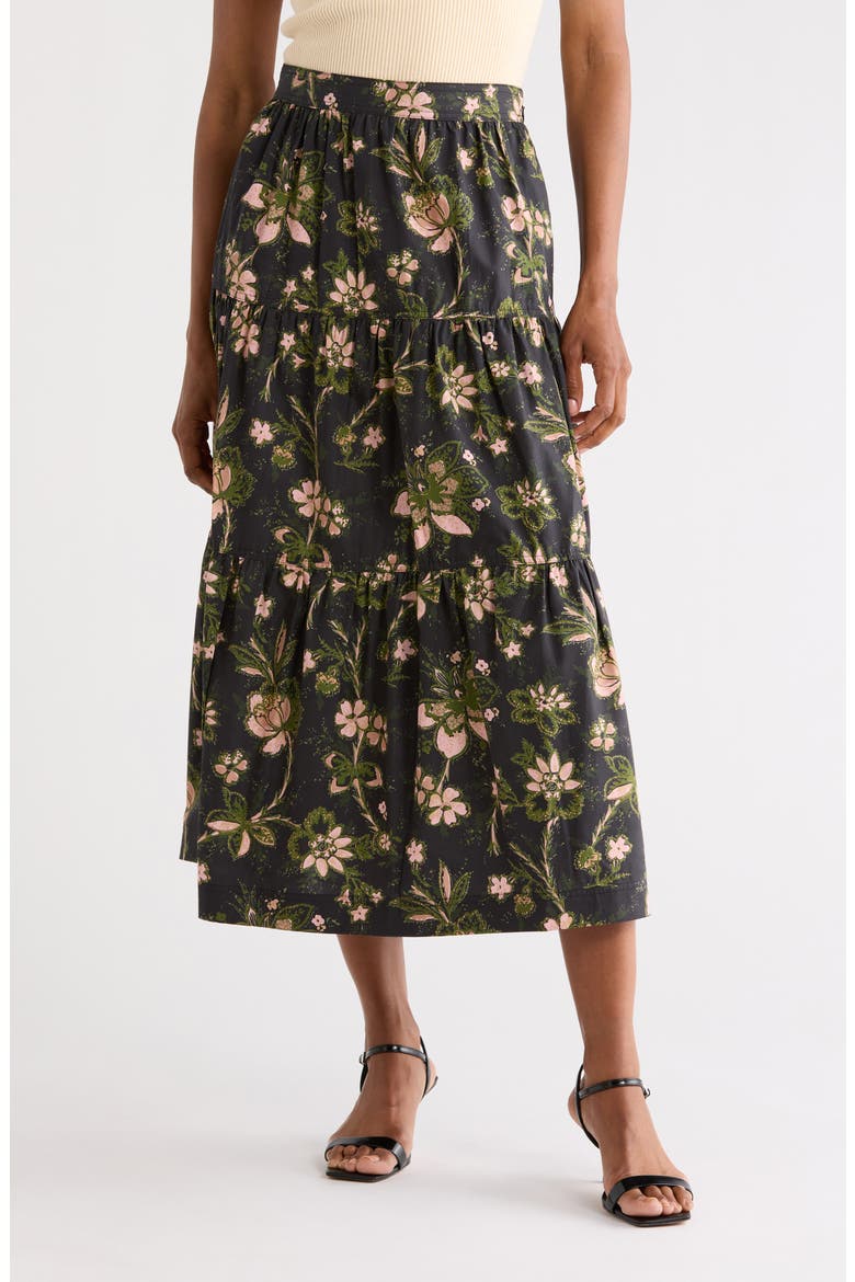 Lynne High Waist Maxi Skirt, Main, color, BLACK FALL FOLIAGE