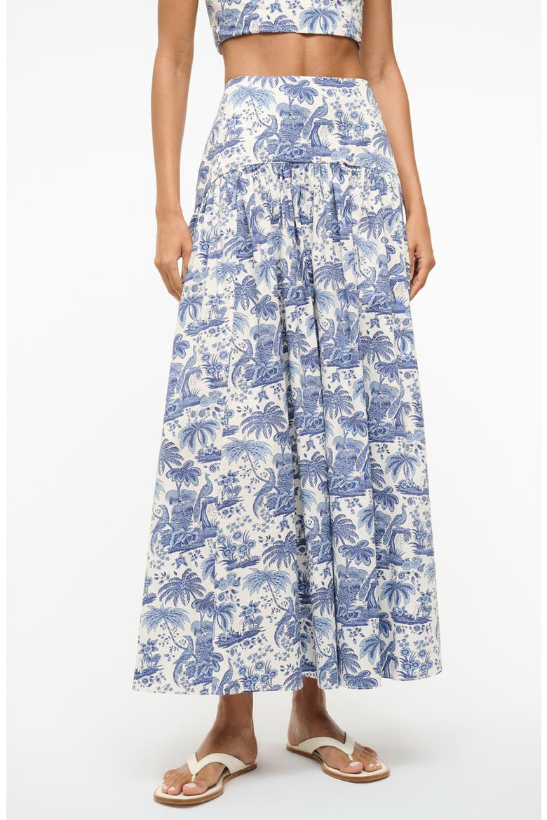 Procida Floral Print Maxi Skirt, Main, color, BLUE TOILE