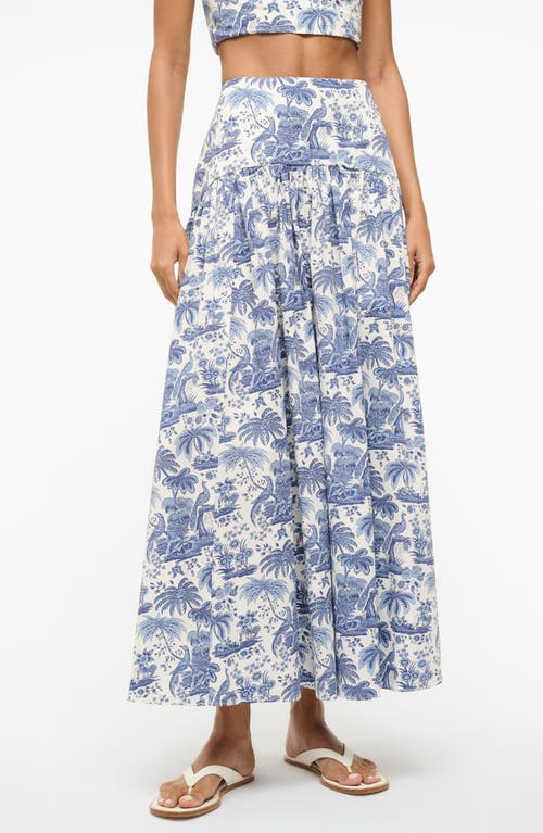 Staud Cotton Skirts In Blue Toile