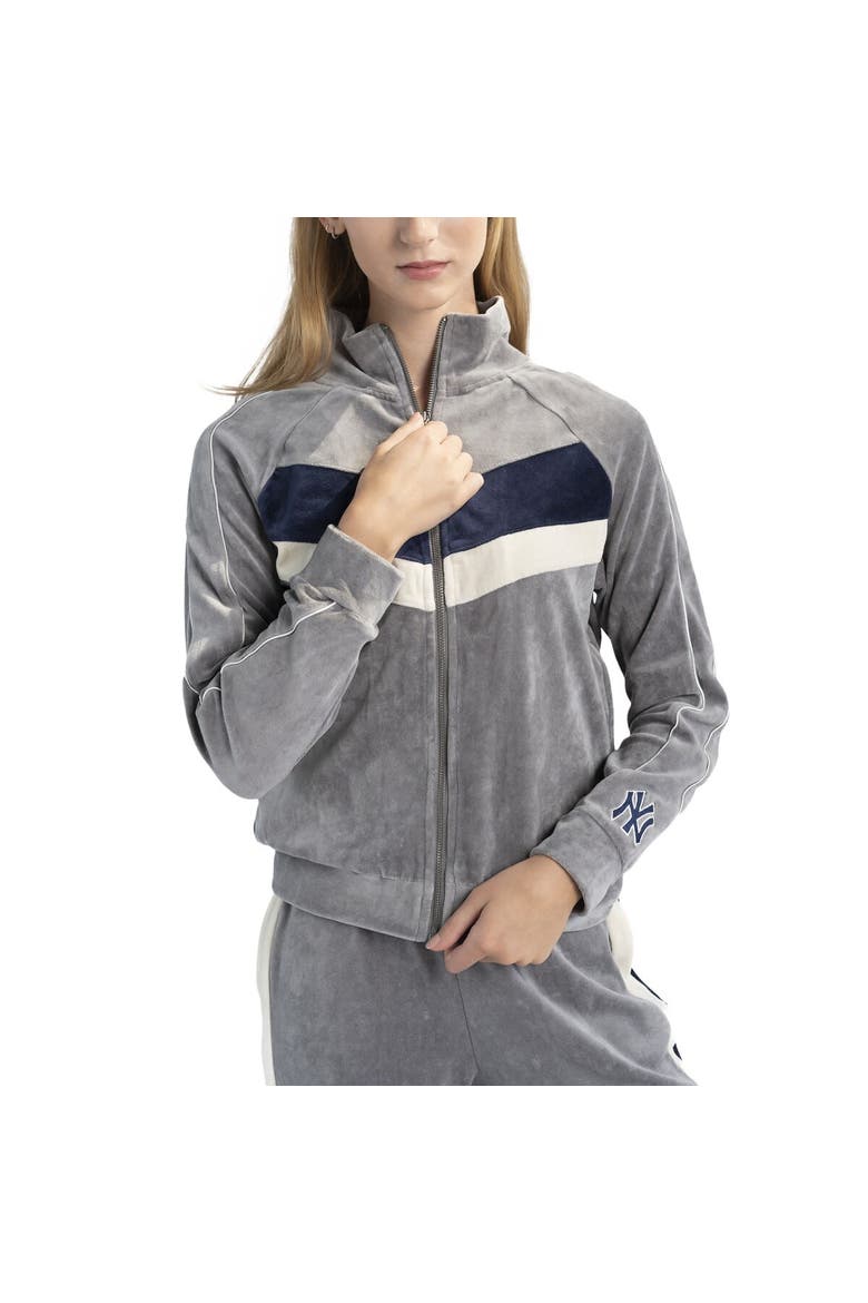 Women's Lusso Gray New York Yankees Nixie Raglan Full-Zip Jacket, Alternate, color, Gray