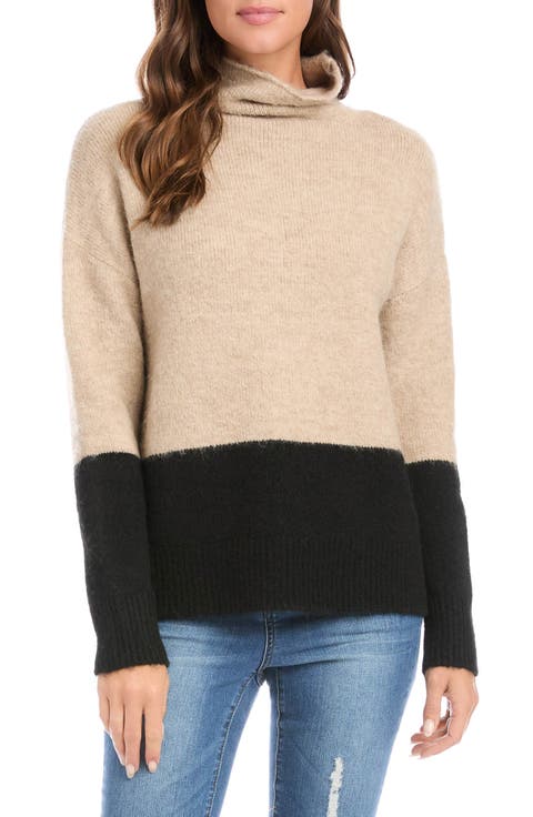 Colorblock Turtleneck Sweater