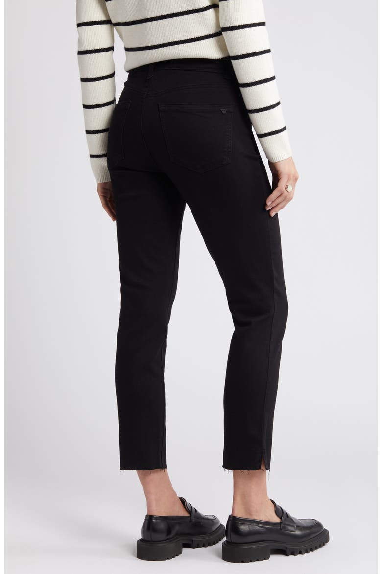 Logan 'Ab'Solution High Waist Slim Fit Raw Hem Crop Jeans, Alternate, color, BLACK