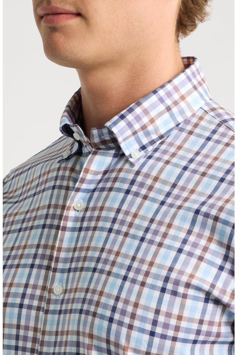 Elliot Checked Stretch Sport Shirt, Alternate, color, COTTAGE BLUE